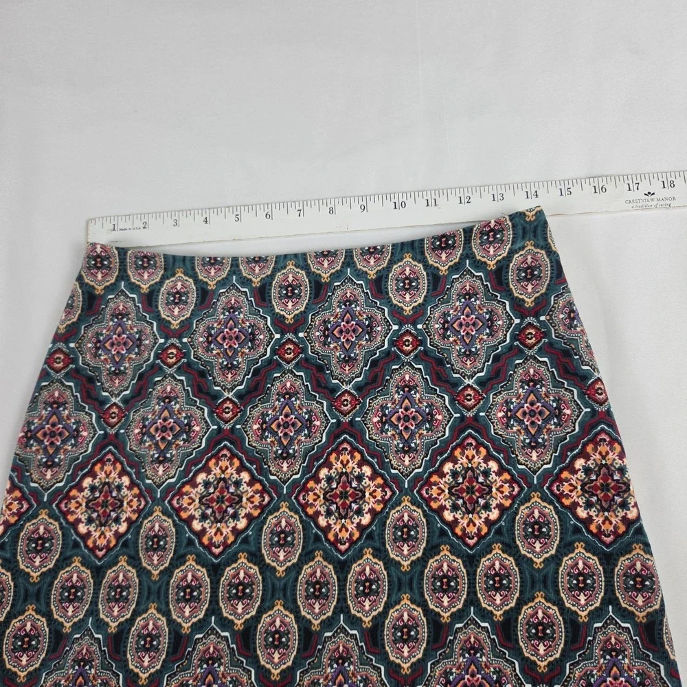 Loft Size 2 Multicolor Corduroy Mini Skirt Geometric Pattern - Picture 2 of 5